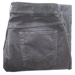 Brax Cooper Fancy Gray Corduroy Mens 5 Pocket Pant Size 34 x 32